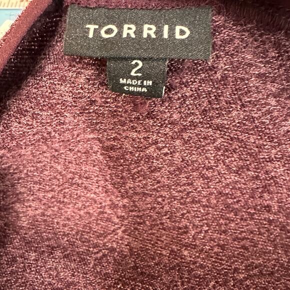 Torrid Purple Long Sleeve V-Neck Soft Knit Dress Size 2 / 1X / 14/16 - Picture 7 of 9